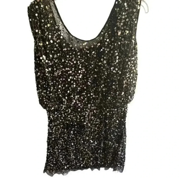 JS Collection Sequin Cocktail Dress Sleeveless Party Mini Dress Sparkly Black 12 - Picture 8 of 8